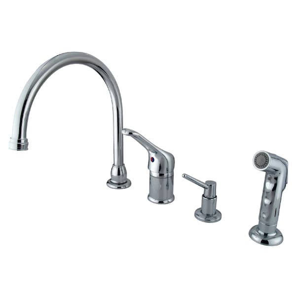 Single-Handle, Widespread Kitchen Faucet, Chrome